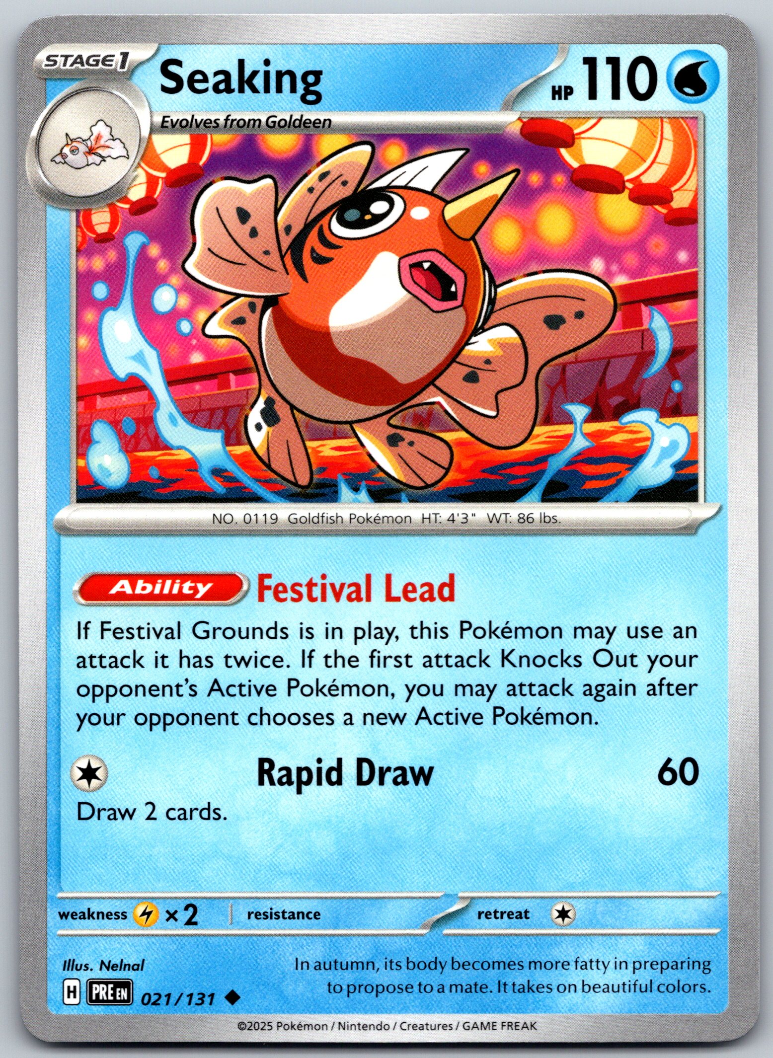 Seaking 021/131 Uncommon Prismatic Evolutions Pokemon Card - NM | eBay